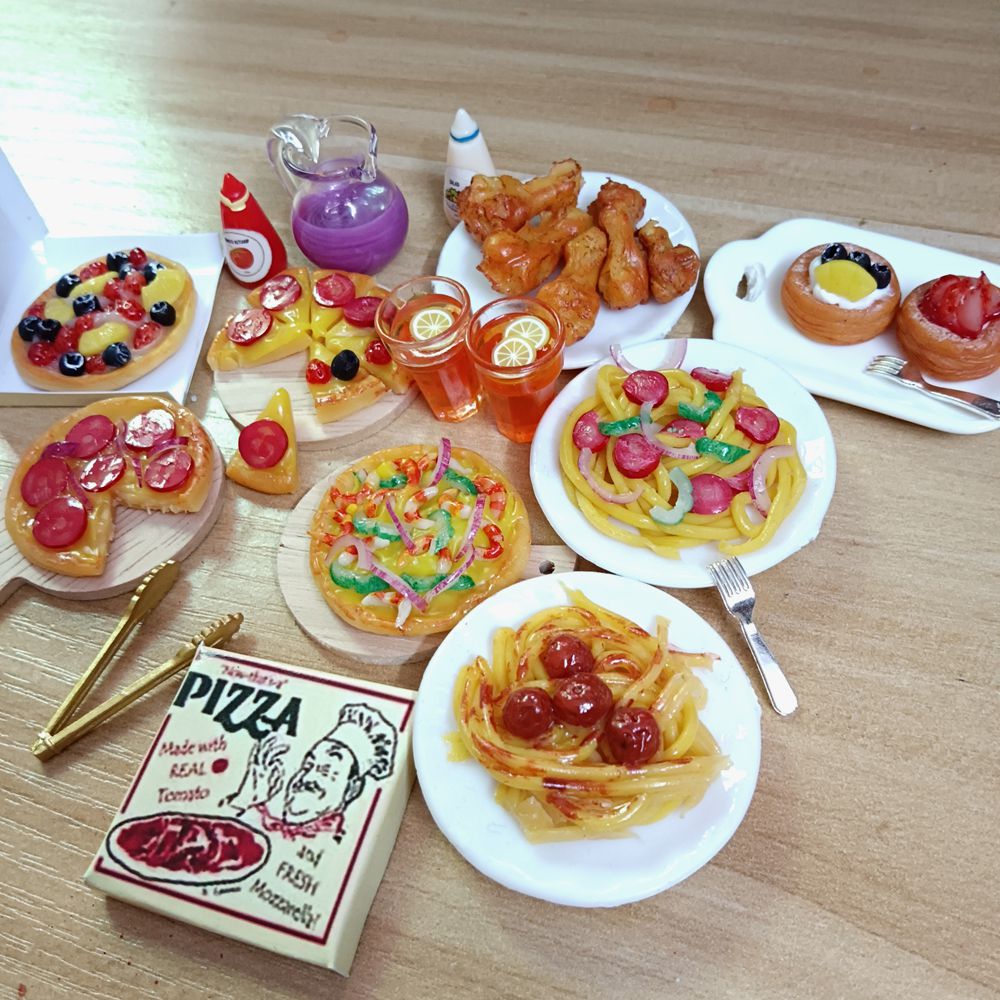Model Kit Gundam Hg - 1/6 Schaal Dollhouse Miniature Pizza Kip
