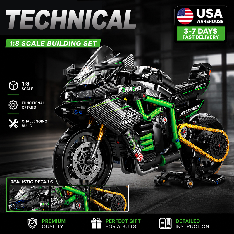 Model Kit Motor Nuclear - Nieuwe MOC motorfiets bouwstenen 1:8 schaal
