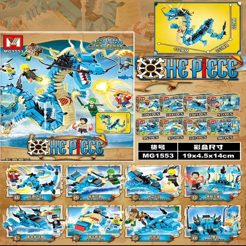 Model Kit Chemistry - 8in1 One Piece Bouwstenen Blue Dragon