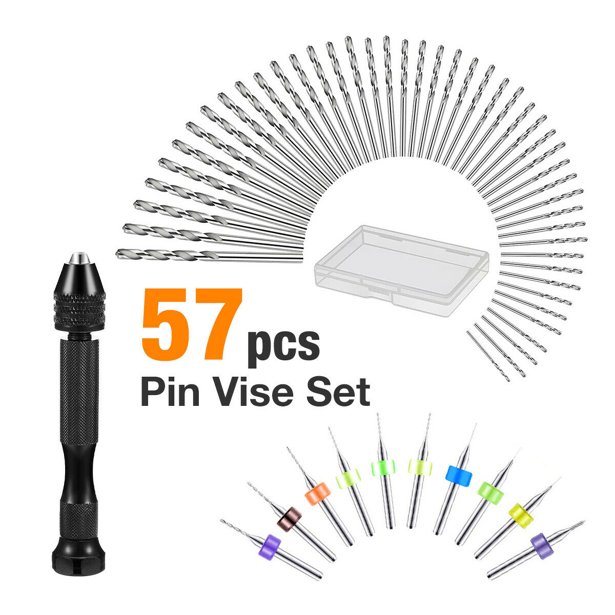 Pin Vice Micro - 57 Stuks Gelegeerde Stalen Pin Bankschroef