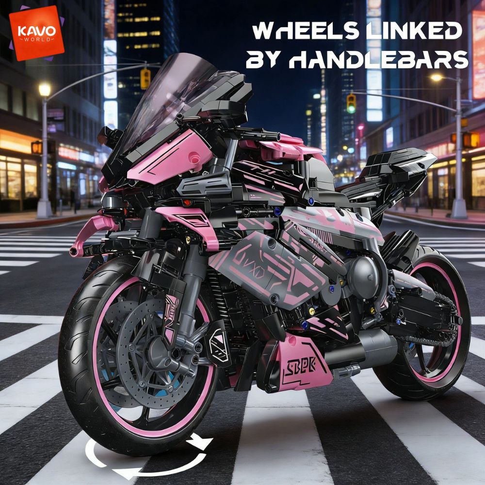 KAVOWORLD 2096PCS Roze Motorfi - Model Kit Motor Nuclear recensie en prijs