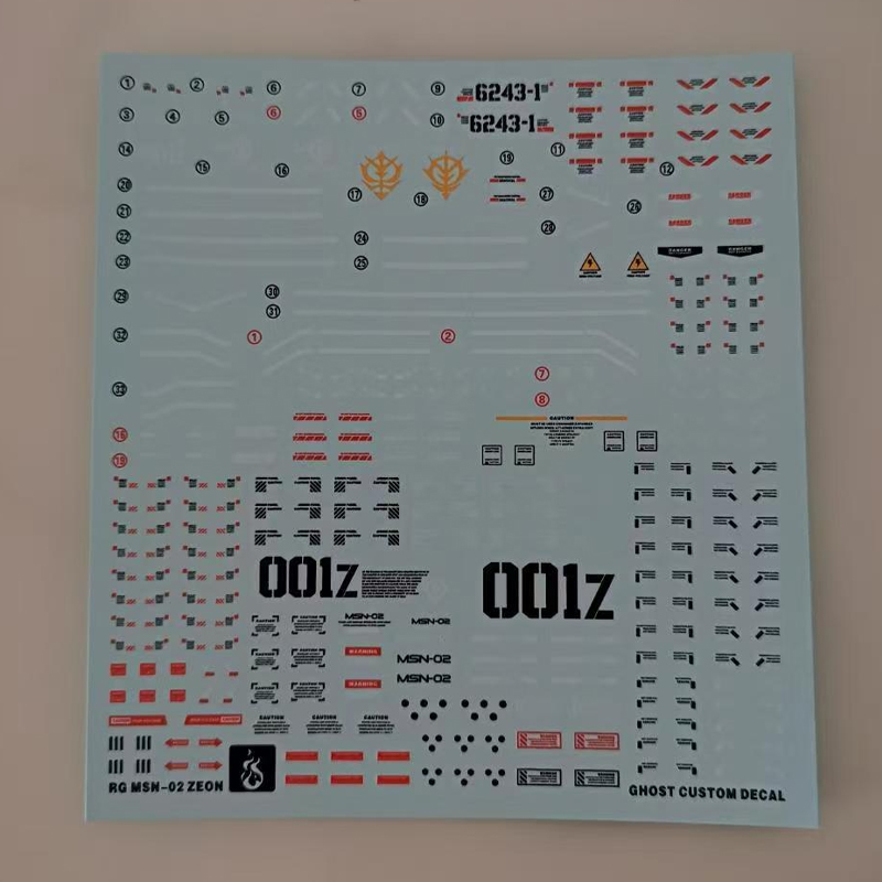 Model Decals voor RG 1/144 MSN - Model Kit Rg recensie en prijs